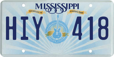 MS license plate HIY418