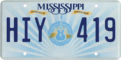 MS license plate HIY419