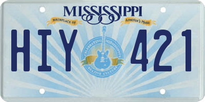 MS license plate HIY421