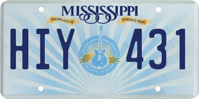 MS license plate HIY431