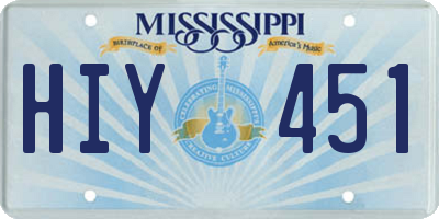MS license plate HIY451