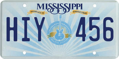 MS license plate HIY456