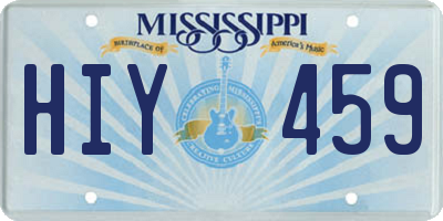 MS license plate HIY459