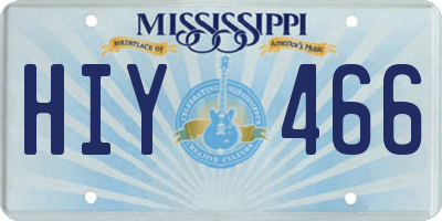 MS license plate HIY466