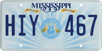 MS license plate HIY467