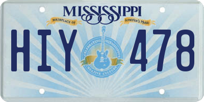 MS license plate HIY478