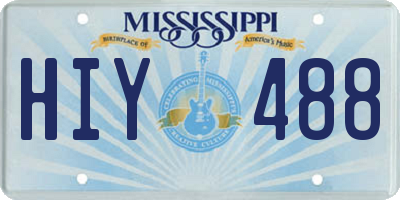 MS license plate HIY488