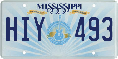 MS license plate HIY493