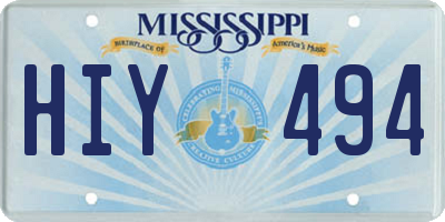 MS license plate HIY494