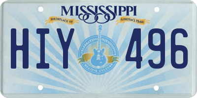 MS license plate HIY496