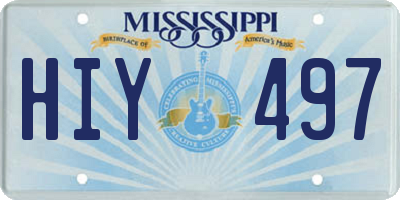 MS license plate HIY497