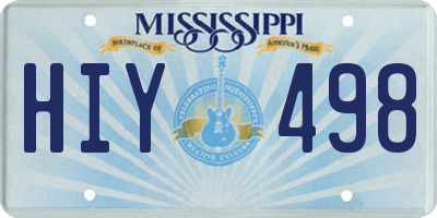 MS license plate HIY498