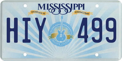 MS license plate HIY499