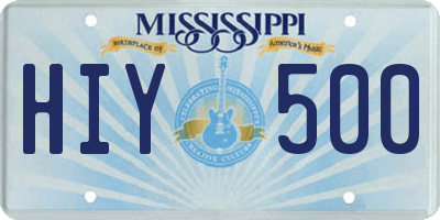MS license plate HIY500