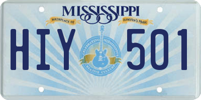 MS license plate HIY501