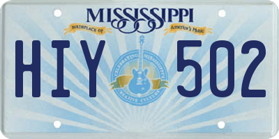MS license plate HIY502