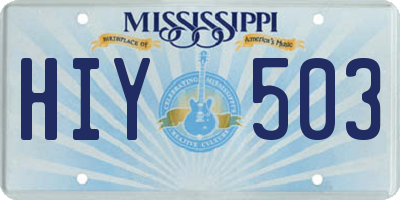 MS license plate HIY503
