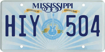 MS license plate HIY504