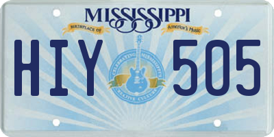 MS license plate HIY505
