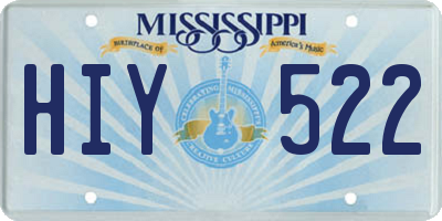 MS license plate HIY522