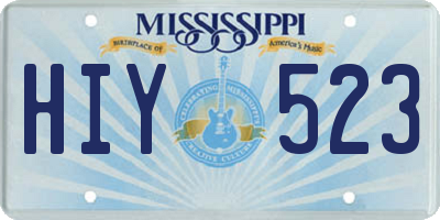 MS license plate HIY523