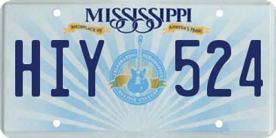 MS license plate HIY524