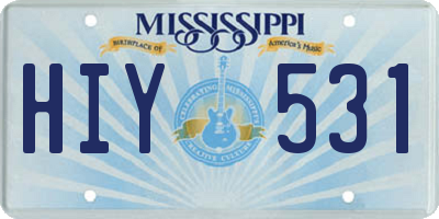 MS license plate HIY531