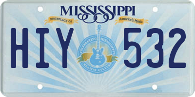 MS license plate HIY532