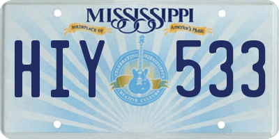 MS license plate HIY533