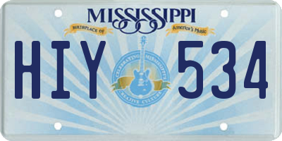 MS license plate HIY534