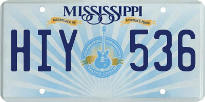 MS license plate HIY536