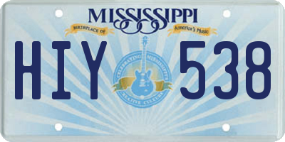 MS license plate HIY538