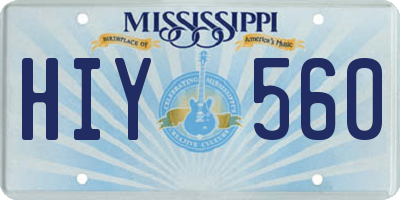 MS license plate HIY560