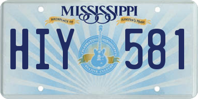 MS license plate HIY581