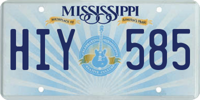 MS license plate HIY585