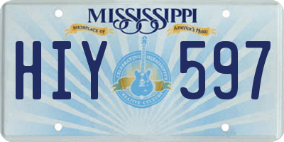 MS license plate HIY597