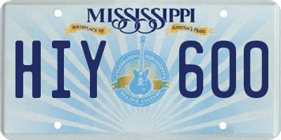 MS license plate HIY600