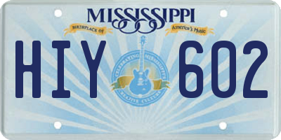 MS license plate HIY602