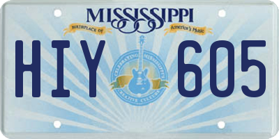 MS license plate HIY605