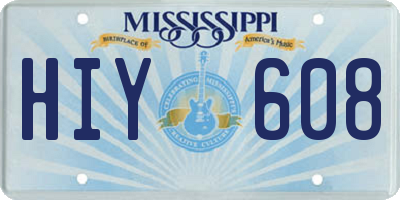 MS license plate HIY608