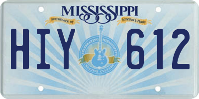 MS license plate HIY612