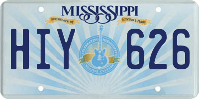 MS license plate HIY626