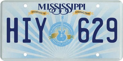 MS license plate HIY629