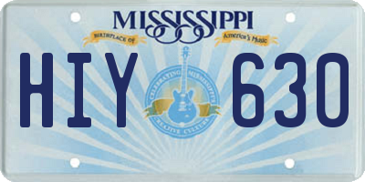 MS license plate HIY630