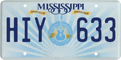 MS license plate HIY633