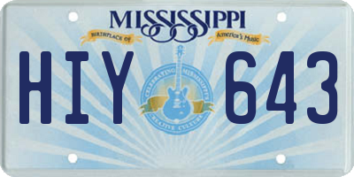 MS license plate HIY643