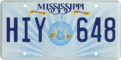 MS license plate HIY648