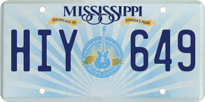 MS license plate HIY649