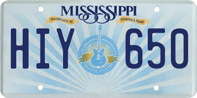 MS license plate HIY650