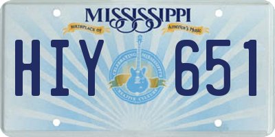 MS license plate HIY651